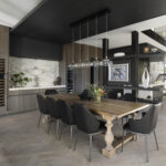 Wine fridge trestle table view