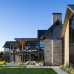 Contemporary stone and wood estate
