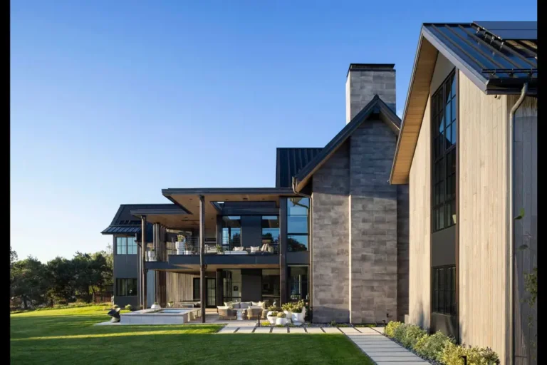 Contemporary stone and wood estate