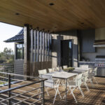 Covered deck with outdoor kitchen